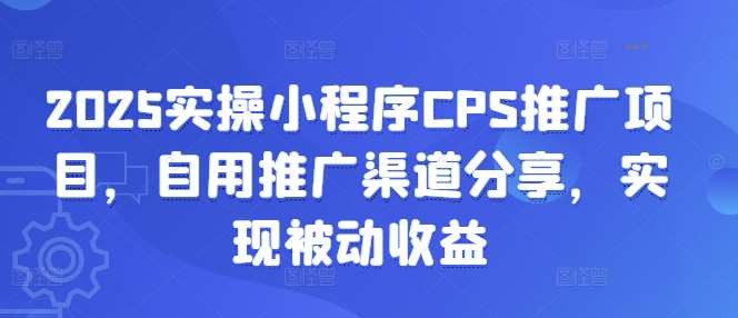 2025实操小程序CPS推广项目，自用推广渠道分享，实现被动收益-云商网创