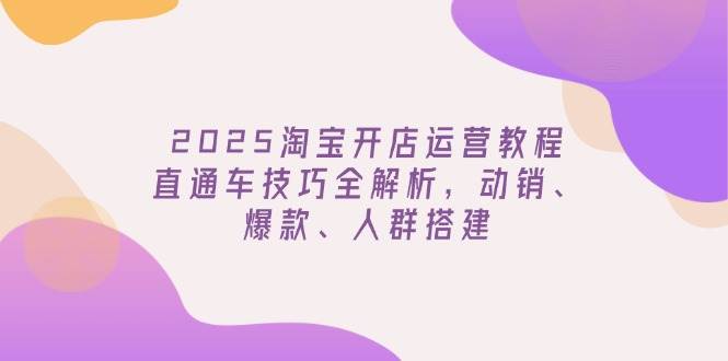 （14389期）2025淘宝开店运营教程更新，直通车技巧全解析，动销、爆款、人群搭建-云商网创