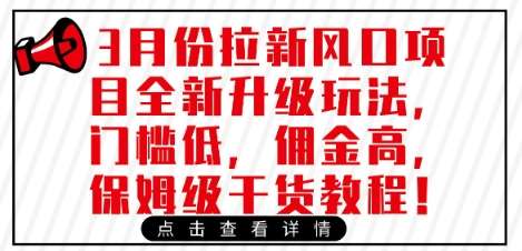3月份拉新风口项目全新升级玩法，门槛低，佣金高，保姆级干货教程-云商网创