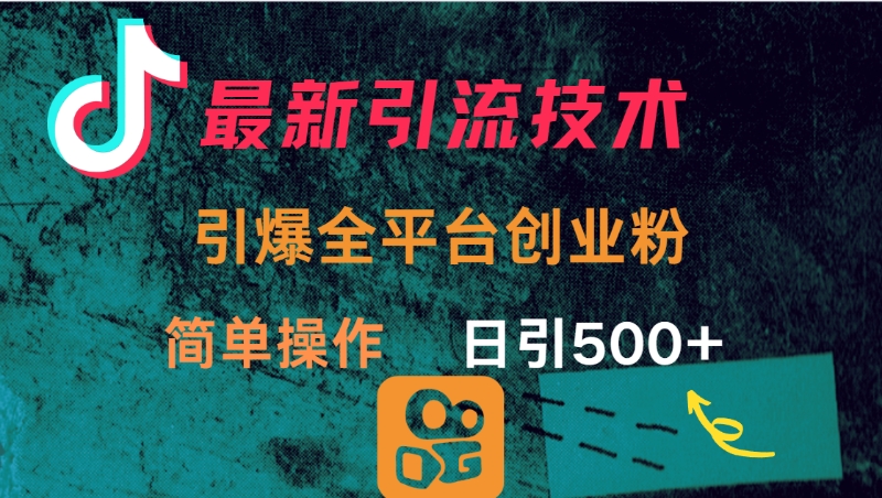 最新引流方法，引爆全平台创业粉操作简单，日引300＋-云商网创