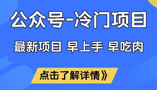 公众号冷门赛道，早上手早吃肉，单月轻松稳定变现1W【揭秘】-云商网创