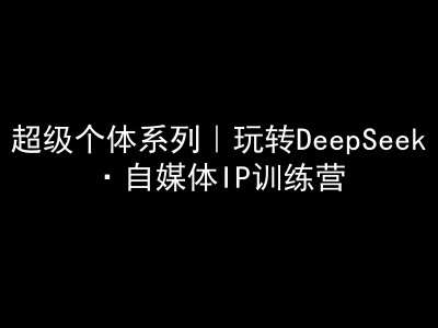超级个体系列，玩转DeepSeek·自媒体IP训练营，deepseek教程-云商网创
