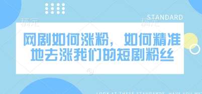 网剧如何涨粉，如何精准地去涨我们的短剧粉丝-云商网创