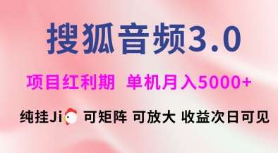 搜狐音频挂ji3.0.可矩阵可放大，独家技术，稳定月入5000+【揭秘】-云商网创
