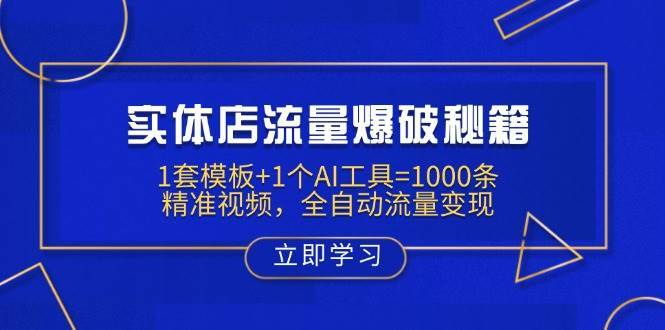 实体店流量爆破秘籍：1套模板+1个AI工具=1000条精准视频，全自动流量变现-云商网创