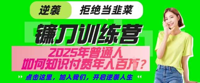 【网创项目终点站-镰刀训练营超级IP合伙人】25年普通人如何通过知识付费实现逆袭【揭秘】-云商网创
