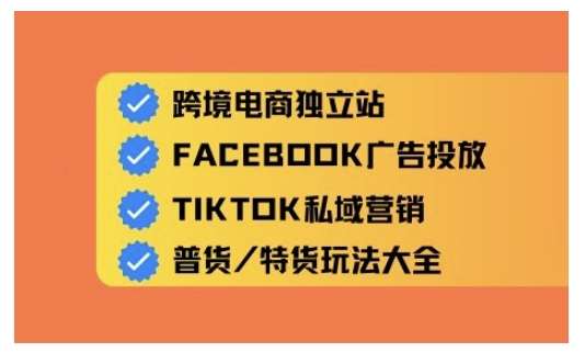 跨境电商独立站及全域流量营销，从0基础快速入门并精通跨境电商运营-云商网创