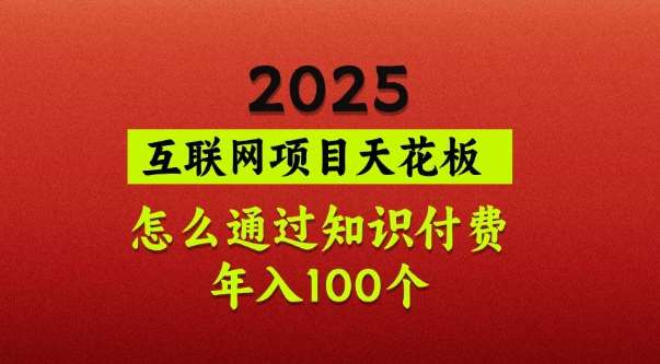 2025项目天花板，普通怎么通过知识付费翻身，年入百个【揭秘】-云商网创