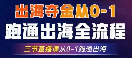 2025出海夺金从0-1跑通出海全流程，三节直播课从0-1跑通出海，教你用AI跑通全流程-云商网创