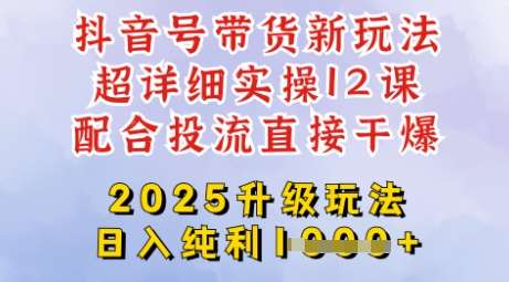 2025全新升级抖音带货玩法，一天纯利四位数，从剪辑到选品再到发布投流，超详细玩法揭秘-云商网创