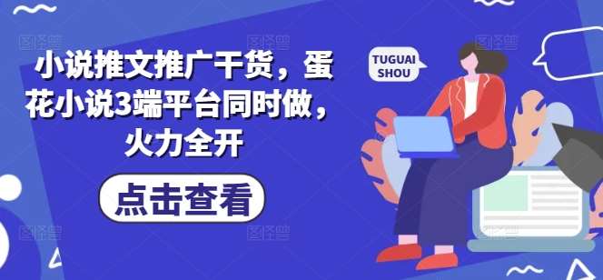 小说推文推广干货，蛋花小说3端平台同时做，火力全开-云商网创