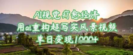 AI视觉疗愈经济：用ai重构超写实风景视频，单日变现多张-云商网创