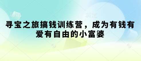 寻宝之旅搞钱训练营，成为有钱有爱有自由的小富婆-云商网创