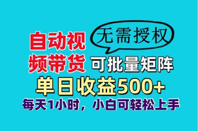 （14229期）自动视频带货，可批量矩阵，单日收益500+、轻松实现睡后收益，小白可…-云商网创