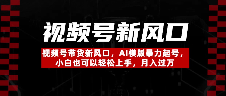 视频号带货新风口，AI模版暴力起号，小白也可以轻松上手，月入过万-云商网创