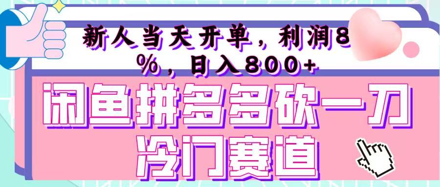 咸鱼拼夕夕砍一刀冷门暴力赛道，新人当天开单，利润百分之八十，日入 800+-云商网创