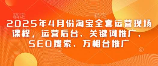 2025年4月份淘宝全套运营现场课程，运营后台、关键词推广、SEO搜索、万相台推广-云商网创