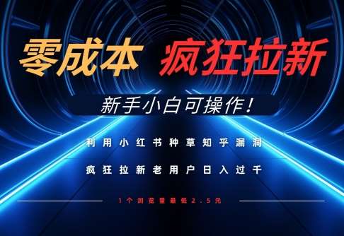 利用小红书种草知乎漏洞，零成本疯狂拉新日入数张，新手小白可操作-云商网创