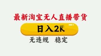 4月最新淘宝无人直播带货，日入数张，不违规不封号，独家技术，操作简单【揭秘】-云商网创