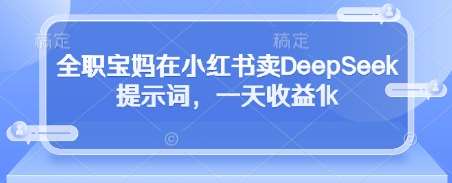 全职宝妈在小红书卖DeepSeek提示词，一天收益1k-云商网创