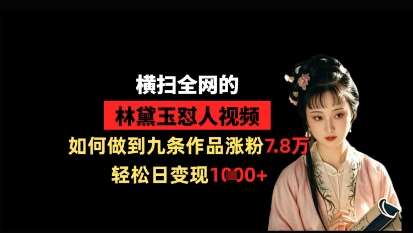 横扫全网的林黛玉怼人视频，如何做到九条作品涨粉7.8万，轻松日变现1k-云商网创