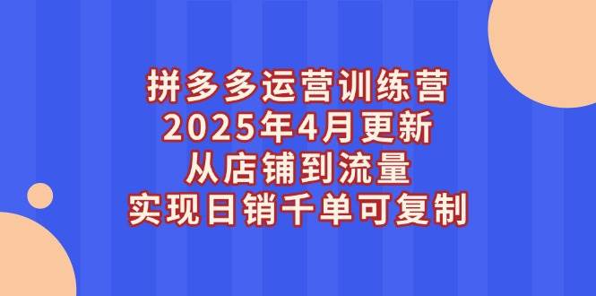 （14469期）拼多多运营训练营2025年4月更新，从店铺到流量，实现日销千单可复制-云商网创