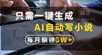 只需一键生成，AI自动写小说，实现躺着也能写作，每月收益过1w【揭秘】-云商网创