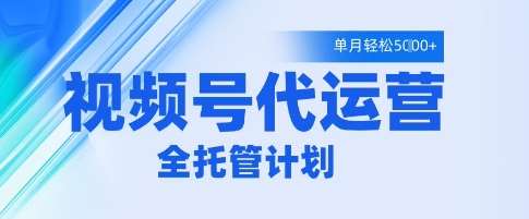 视频号代运营2.0，全程托管招募，单月轻松变现5k【揭秘】-云商网创