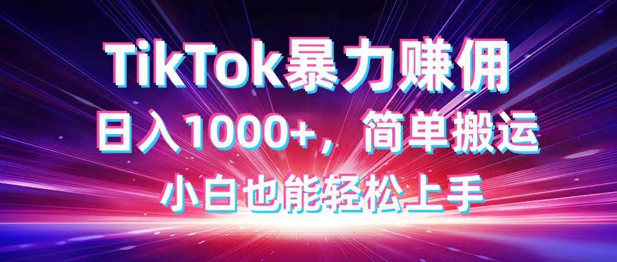 （14402期）TikTok搬运暴力赚佣，日入1000+，简单搬运，小白也能轻松上手-云商网创