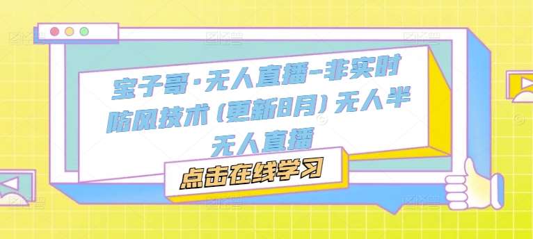 宝子哥·无人直播-非实时防风技术(更新25年5月)无人半无人直播-云商网创