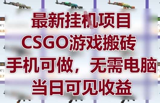 最新挂G项目，CSGO游戏搬砖，手机可做，无需电脑，当日见收益【揭秘】-云商网创