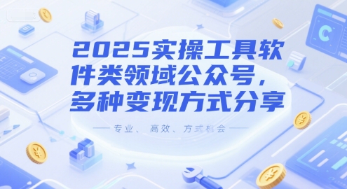 2025实操工具软件类领域公众号，多种变现方式分享-云商网创