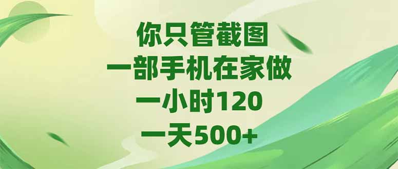 （15039期）你只管截图，一部手机在家做，一小时120，-天500+-云商网创