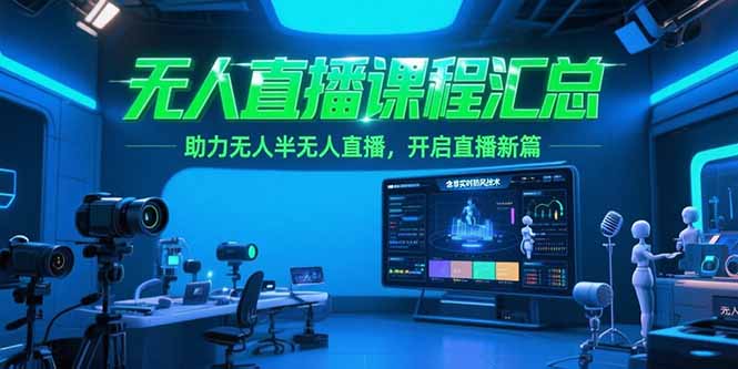 （15218期）无人直播课程汇总，含非实时防风技术，助力无人半无人直播，开启直播新篇-云商网创