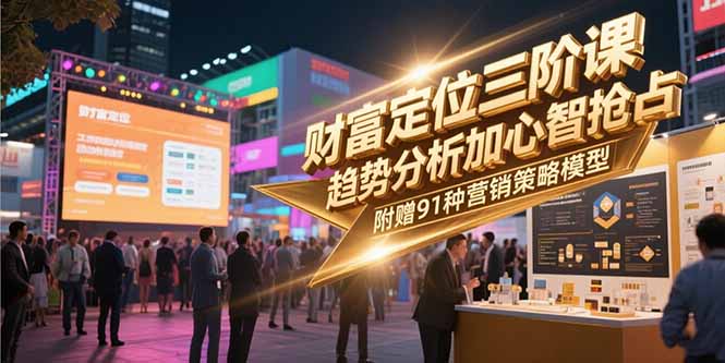 （15219期）财富定位三阶课，趋势分析加心智抢占，附赠91种营销策略模型-云商网创