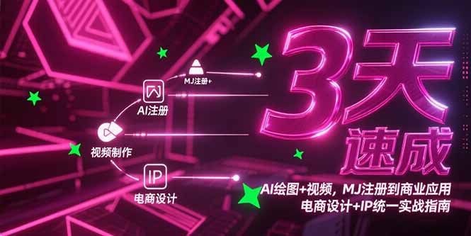 （15245期）3天速成AI绘图+视频，MJ注册到商业应用，电商设计+IP统一实战指南-云商网创