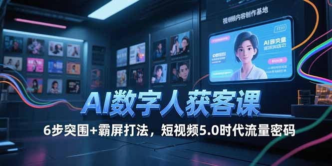 （15247期）AI数字人获客课，6步突围+霸屏打法，短视频5.0时代流量密码-云商网创