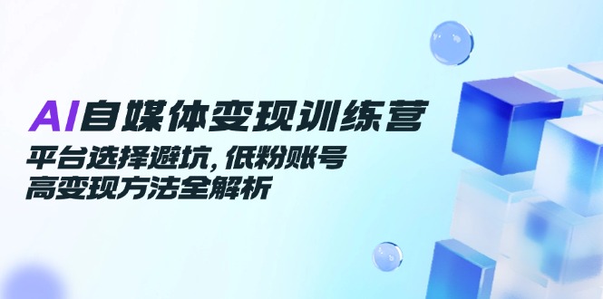 （14966期）AI自媒体变现训练营，平台选择避坑，低粉账号高变现方法全解析-云商网创