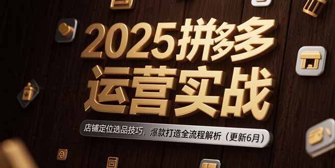 （15235期）2025拼多多运营实战：店铺定位选品技巧，爆款打造全流程解析（更新6月）-云商网创