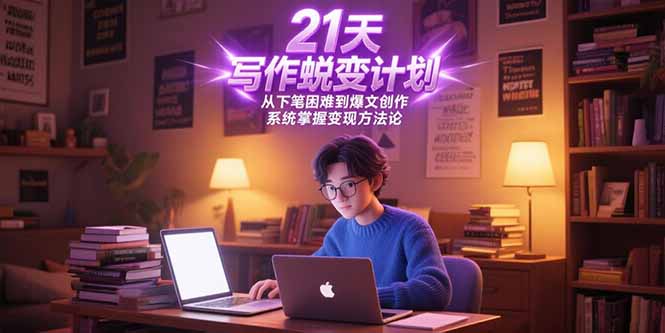 （15204期）21天写作蜕变计划，从下笔困难到爆文创作，系统掌握变现方法论-云商网创