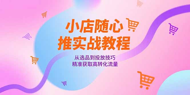 （15205期）小店随心推实战教程，从选品到投放技巧，精准获取高转化流量-云商网创