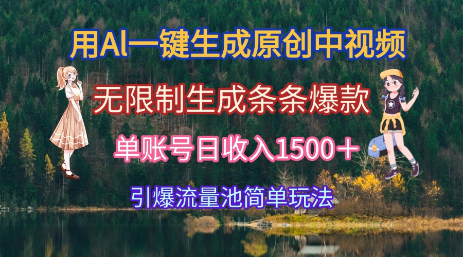 （15210期）用Al一键生成原创中视频，无限制生成条条爆款，单账号日收入1500＋引爆…-云商网创