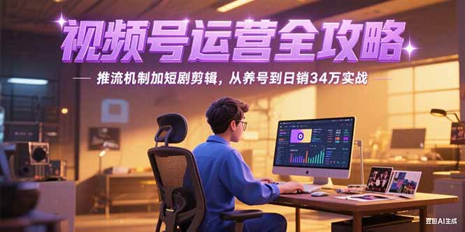 （15217期）2025视频号运营全攻略，推流机制加短剧剪辑，从养号到日销34万实战-云商网创