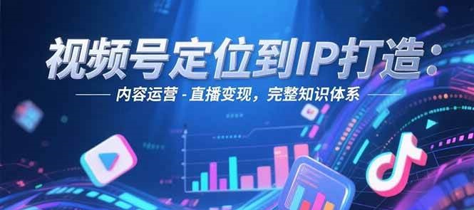 视频号定位到IP打造：账号搭建-内容运营-直播变现，完整知识体系-云商网创