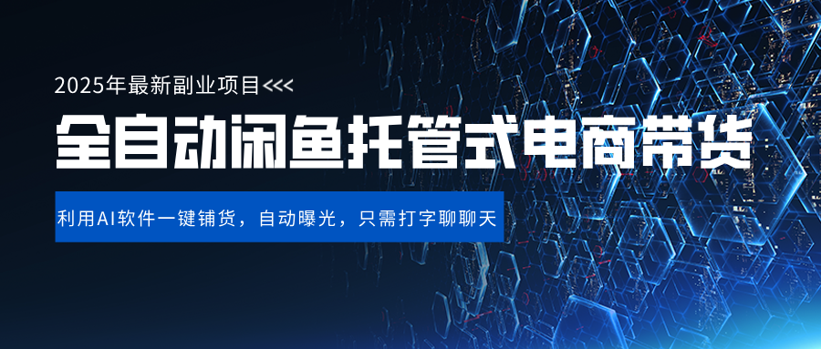 闲鱼全自动电商带货,三年磨一剑，一朝露锋芒，长期稳定项目，单日稳定变现500+-云商网创