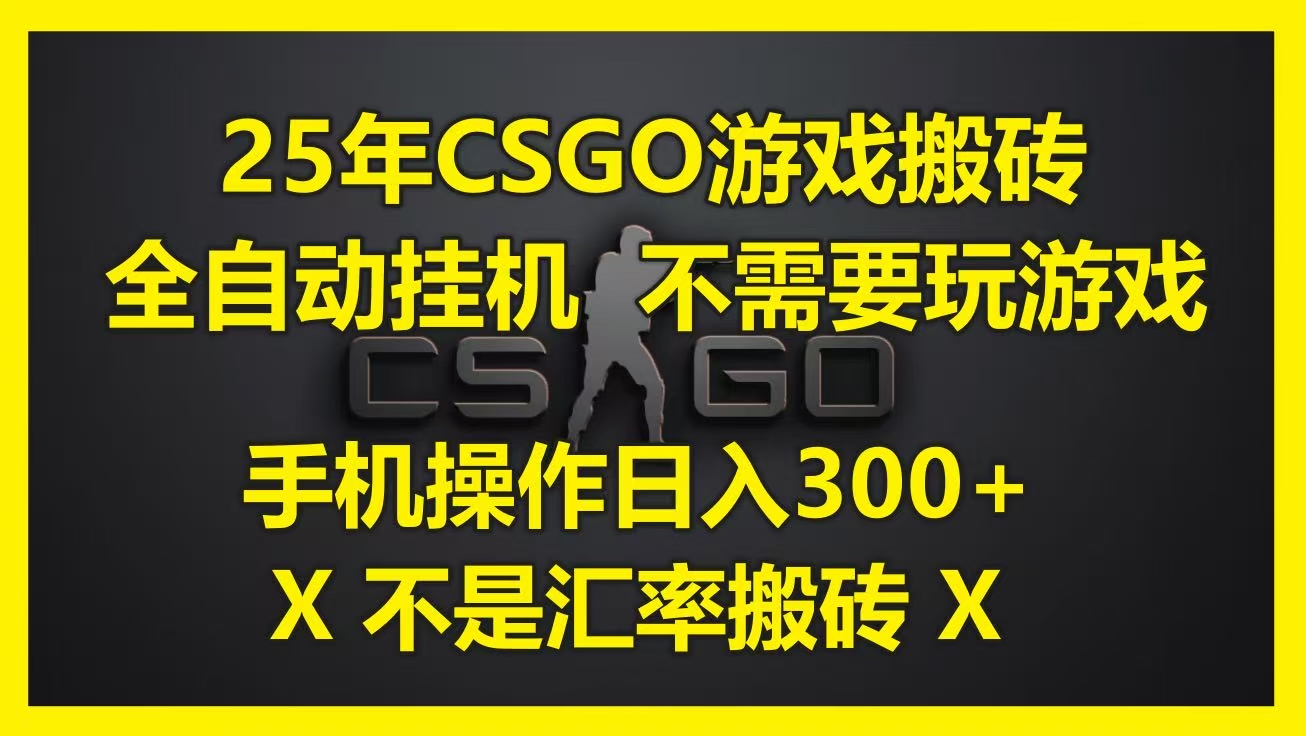 25年CSGO游戏搬砖，全自动挂机，不需要玩游戏，手机操作日入300+。(不是汇率搬砖)-云商网创