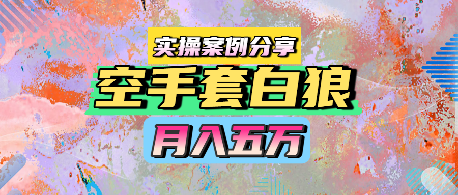 空手套白狼，月入五万，实操案例分享-云商网创