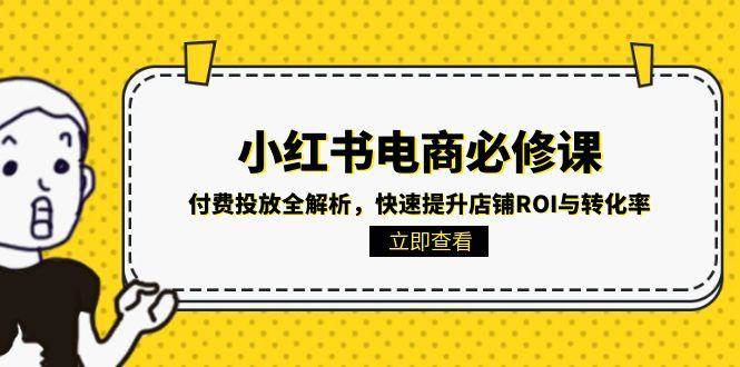 小红书电商必修课：付费投放全解析，快速提升店铺ROI与转化率-云商网创
