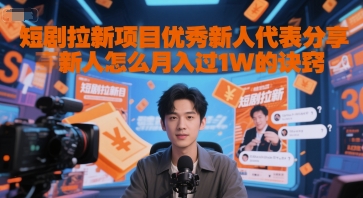 短剧拉新项目优秀新人代表分享新人怎么月入过1W的诀窍-云商网创