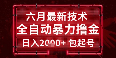 六月最新技术全自动暴力撸金，稳定日入2k+包起号，长期稳定【揭秘】-云商网创
